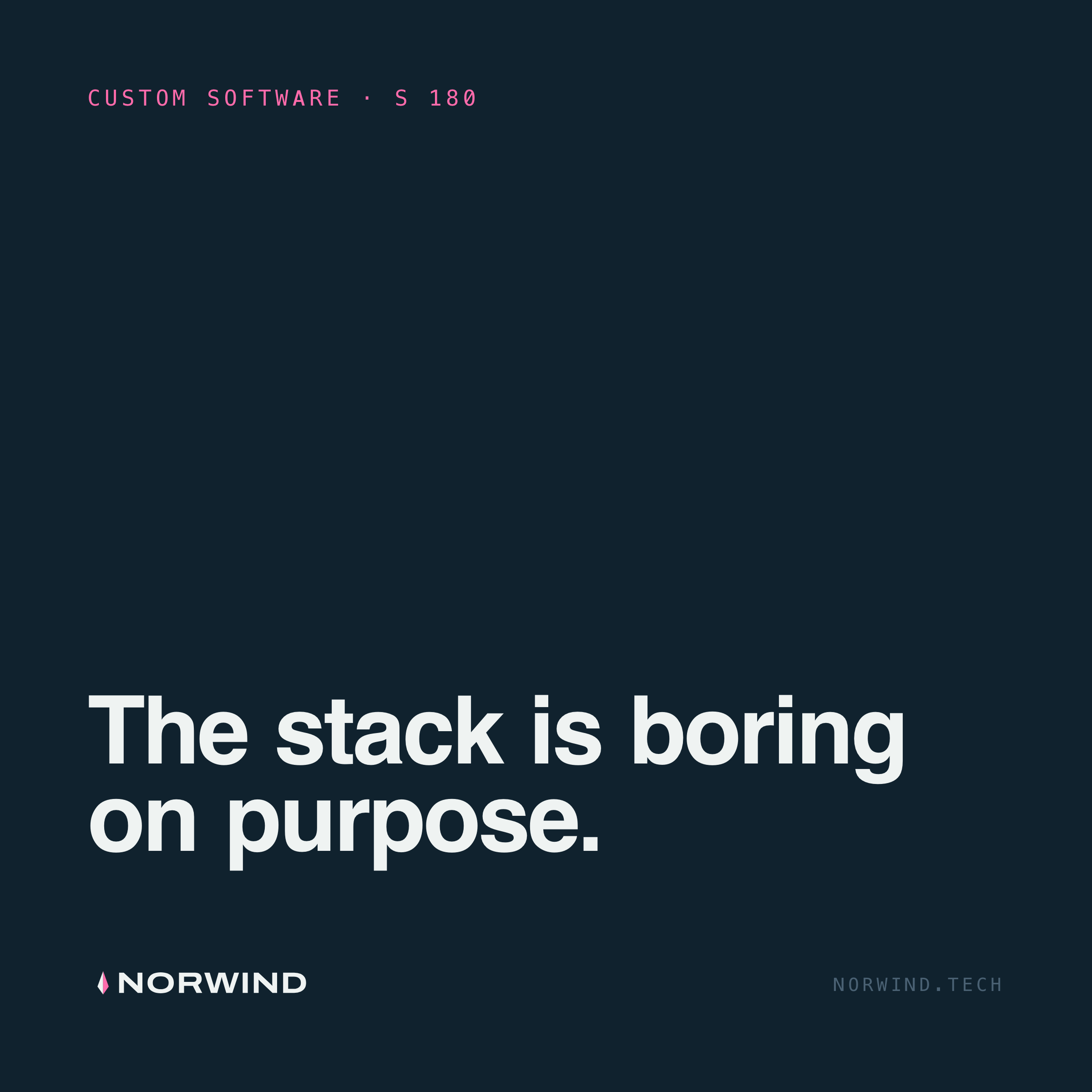 Dark tile with the line: the stack is boring on purpose.